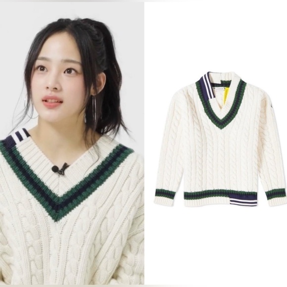 Moncler X Palm Angels collab unisex v neck crew wool sweater NWT - Picture 7 of 16